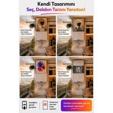 Kuzey Kombi Plastik Kişiye Özel Baskılı Pvc Doğalgaz Kombi Dolabı 58X104X40 cm (Enxboyxderinlik) Sürgülü Kapak Balkon Dolabı Modern Tasarım