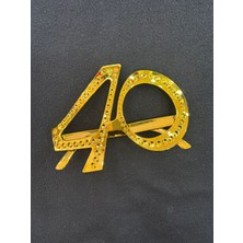 Parti Sürprizi Gold Renk 40 Yaş Parti Gözlüğü 1 Adet
