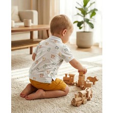 Mutlu Bebe Bulvar Erkek Bebek %100 Pamuklu Yazlık Takım Polo Yaka Tişört ve Şort 2’li Set Rahat Şık , Bayramlık, Günlük Kombin