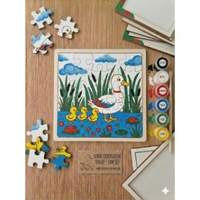 Özgürce Çocuklar Için Ahşap Ördek Boyama Seti, Eğitici ve Hobi Aktivitesi