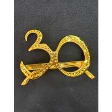 Parti Sürprizi Gold Renk 30 Yaş Parti Gözlüğü 1 Adet