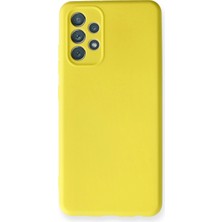 Newface Muratech New  Galaxy A32 Kılıf Nano Içi Kadife Silikon - Sarı