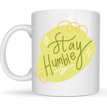 Norino Stay Humble Porselen Kupa Model 129 – Minimal Motivasyon Kupası, Şık Tasarım, Günlük Kahve & Çay Kupası