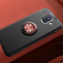 ZM Store Galaxy J6 Uyumlu Kılıf Yüzük Standlı Pürüzsüz ve Soft Yüzey Ravel Kapak