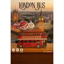 Özgürce Ahşap London Otobüsü 3D Puzzle Minyatür Maket Kendin Yap Seti