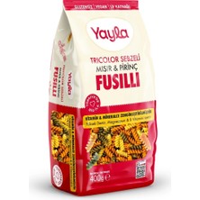 Yayla Glutensiz 3 Renkli Sebzeli Mısır ve Pirinç Fusilli Makarna 400 G