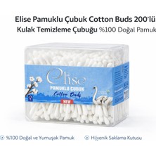 Norino Elise Pamuklu Çubuk Cotton Buds 200’LÜ Kulak Temizleme Çubuğu Doğal Pamuk 1 Paket