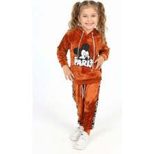 Mj Kids Ikili Kapüşonlu Kadife Kız Çocuğu Eşofman Takımı