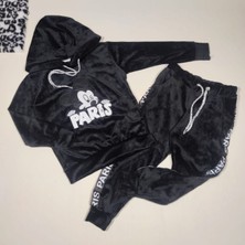 Mj Kids Ikili Kapüşonlu Kadife Kız Çocuğu Eşofman Takımı