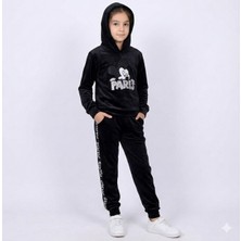 Mj Kids Ikili Kapüşonlu Kadife Kız Çocuğu Eşofman Takımı