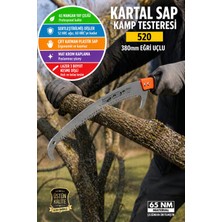 Toyfest Kartal Saplı 380MM Eğri Uçlu Kamp Testeresi Budama Dal Kesme Testere Profesyonel 65MN Çelik