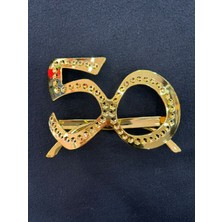 Parti Sürprizi Gold Renk 50 Yaş Parti Gözlüğü 1 Adet