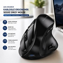 Multizone Bluetooth 2.4gkablosuz Ergonomik Sessiz Dikey Mouse Kablosuz Profesyonel Şarjlı Ofis Oyun Pc
