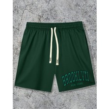 Nıgrum Pargus Green Brooklyn Baskılı Çift Cep Ultra Rahat Yazlık Erkek Çocuk Bermuda Şort