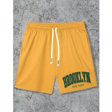 Nıgrum Pargus Green Brooklyn Baskılı Çift Cep Ultra Rahat Yazlık Erkek Çocuk Bermuda Şort