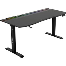 Hawk Ion x Çift Motorlu Yükseklik Ayarlı Rgb 160X80 Siyah Renk Çalışma ve Oyuncu Masası