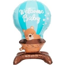 Parti Sürprizi Mavi Ayaklı Welcome Ayıcıklı Folyo Balon 1 Adet