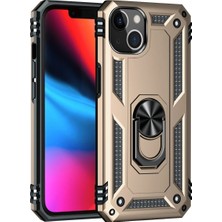 Newface Muratech New Iphone 14 Kılıf Sofya Yüzüklü Silikon Kapak - Gold