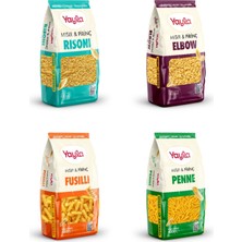 Yayla 4’lü Doğal Glutensiz Makarna Serisi Mısır&pirinç 400 gr (Risoni-Fusilli-Penne-Elbow)