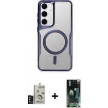 Marsilyan™- Galaxy S24 Kılıf Yadigar Klasik Özel Seri - Şeffaf 360 Full Body Arka Koruyucu + Derin Mor Bilvis Titan Kamera Lens