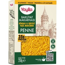 Yayla Glutensiz Kinoalı ve Sebzeli Yeşil Mercimek Penne Bakliyat Makarnası 250 G