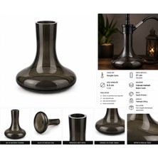 Han Tobacco Premium Nargile Camı 21 cm | Kalın Cam Gövde | 5.5 cm Ağız Genişliği | Siyah Şık Tasarım & Dayanıklı