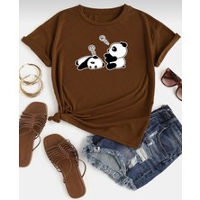 Nıgrum Pargus Yuvarlak Yaka Iki Yavru Panda Baskılı Yeni Sezon Kız Çocuk T-Shirt