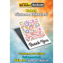 Sb Store Teşekkür Etiketi Thank You Ambalaj Hediye Süsleme Etiketi Model 184 - 95 Adet 5cm