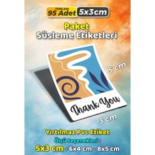 Sb Store Teşekkür Etiketi Thank You Ambalaj Hediye Süsleme Etiketi Model 188 - 95 Adet 5cm