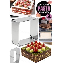 Özgürce 2'li 40X20 cm Kare Ayarlanabilir Kek Kalıbı, Pratik Pişirme Kalıbı