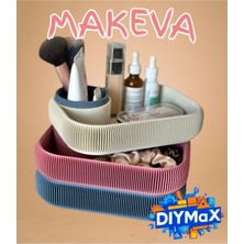 Özgürce 3 Katlı Döner Makyaj Organizeri, Kozmetik ve Ruj Oje Fırça Standı