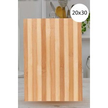 Özgürce Bambu Tekli Çizgili Kesme ve Ekmek Tahtası, Sağlıklı ve Şık Tasarım