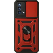 Newface Muratech New  A74 4g Kılıf Pars Lens Yüzüklü Silikon - Kırmızı