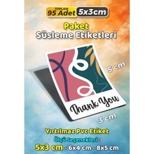 Sb Store Teşekkür Etiketi Thank You Ambalaj Hediye Süsleme Etiketi Model 185 - 95 Adet 5cm