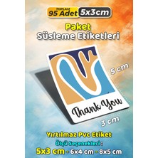 Sb Store Teşekkür Etiketi Thank You Ambalaj Hediye Süsleme Etiketi Model 187 - 95 Adet 5cm