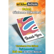 Sb Store Teşekkür Etiketi Thank You Ambalaj Hediye Süsleme Etiketi Model 186 - 95 Adet 5cm