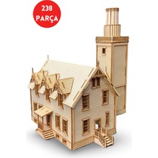 Özgürce Nostaljik Deniz Feneri ve Sahil Evi Ahşap Maket Seti, 238 Parça 3D Puzzle