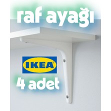Özgürce Beyaz Duvar Rafı Ayağı Seti, Sabitleyici, 18X18 Cm, 4 Adet