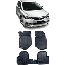 Sare Tuning Honda Civic 2007-2011 Arası Araca Özel Kauçuk 4d Havuzlu Paspas Takımı