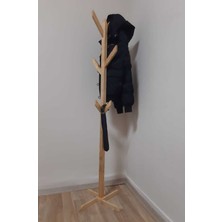 Özgürce El Yapımı Meşe Ahşap Askılık, Şık ve Dayanıklı Portmanto