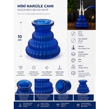 Han Tobacco Mavi Mini Nargile Camı 10 cm | Kalın Cam Gövde | Kompakt Boy | Tüm Mini Nargilelerle Uyumlu