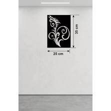 Lims Store Geleneksel Çiçek Desenli Ahşap Duvar Tablosu - 25X35 cm Lazer Kesim Dekoratif Pano