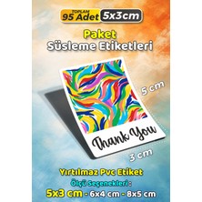 Sb Store Teşekkür Etiketi Thank You Ambalaj Hediye Süsleme Etiketi Model 196 - 95 Adet 5cm