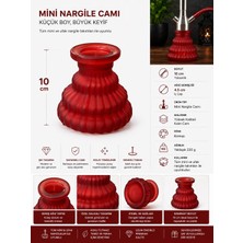 Han Tobacco Kırmızı Mini Nargile Camı 10 cm | Kalın Cam Gövde | Kompakt Boy | Tüm Mini Nargilelerle Uyumlu