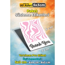 Sb Store Teşekkür Etiketi Thank You Ambalaj Hediye Süsleme Etiketi Model 197 - 95 Adet 5cm