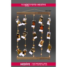 Özgürce Ipli Çerçeve Dekor ve LED Işıklı Fotoğraf Hediye Seti