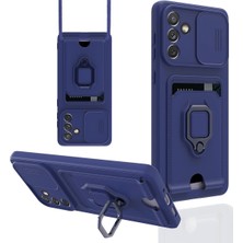 Newface Muratech New  Galaxy A04S Kılıf Zuma Kartvizitli Yüzüklü Silikon - Lacivert