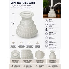 Han Tobacco Beyaz Şeffaf Mini Nargile Camı 10 cm | Buzlu Cam Tasarım | Kalın Cam Gövde | Kompakt & Tüm Mini Nargilelerle Uyumlu
