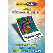 Sb Store Teşekkür Etiketi Thank You Ambalaj Hediye Süsleme Etiketi Model 199 - 95 Adet 5cm