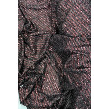 Die Grup Sakallı Çizgili Pullu Kumaş  Pullu Payet Kumaş Abiye Nişan Düğün Siyah Bordo